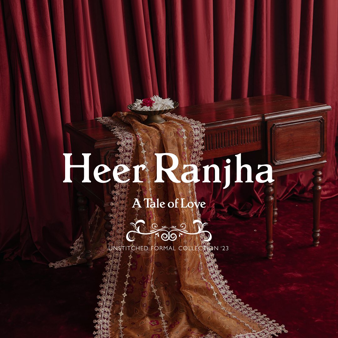 HEER RANJHA- UNSTITCHED WEDDING EDIT'23 BY QALAMKAR