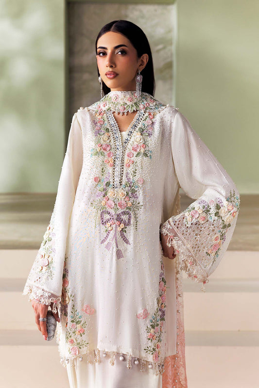 3 Piece Unstitched Embroidered Tusser Silk Suit