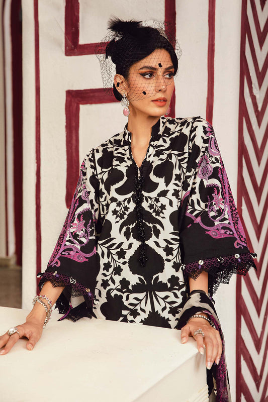 3 Piece Unstitched Embroidered Cambric Suit | MPT-2704-B