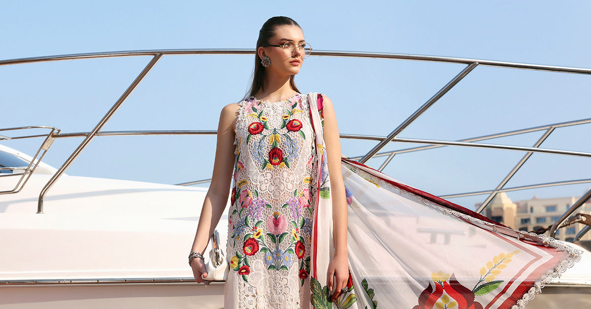 3 Piece Unstitched Embroidered Jacquard Lawn Suit