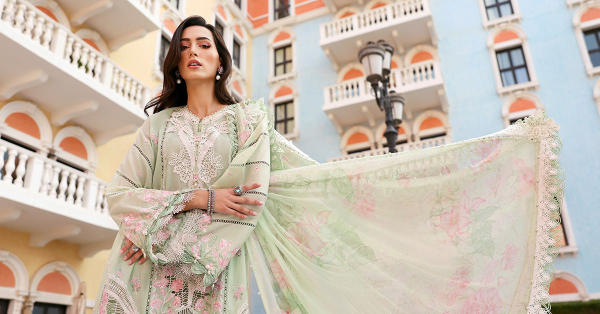 3 Piece Unstitched Embroidered Lawn Suit