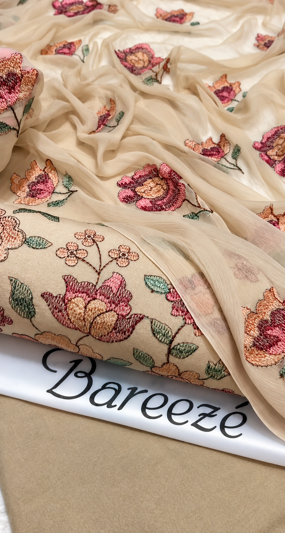 3PC Winter Karandi | Pure Chiffon Dupatta