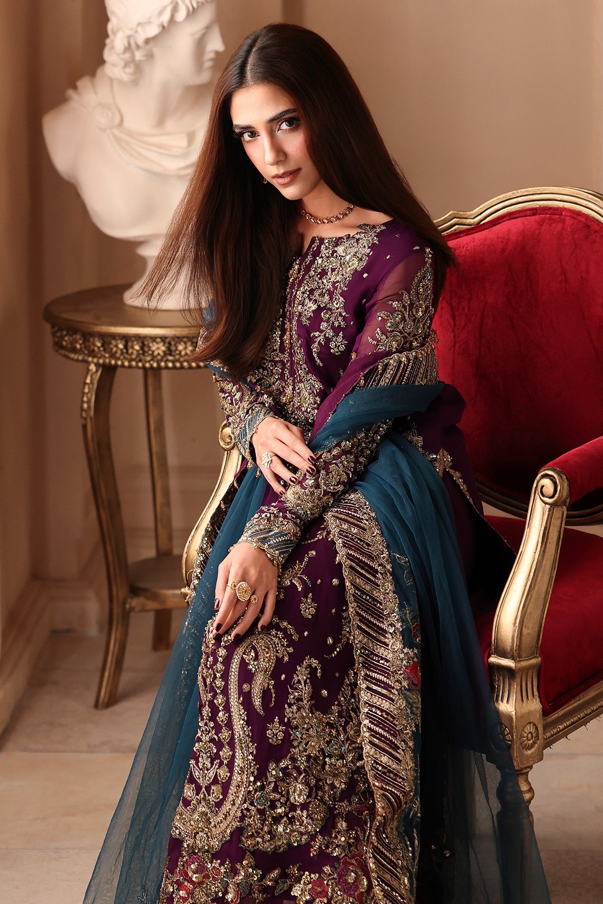 3-PC Unstitched Embroidered Luxury Chiffon DJW6-01