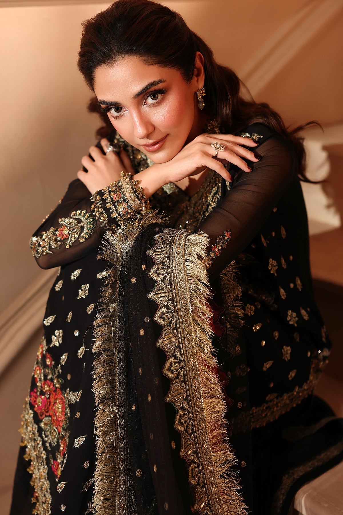 3-PC Unstitched Embroidered Luxury Chiffon DJW6-04
