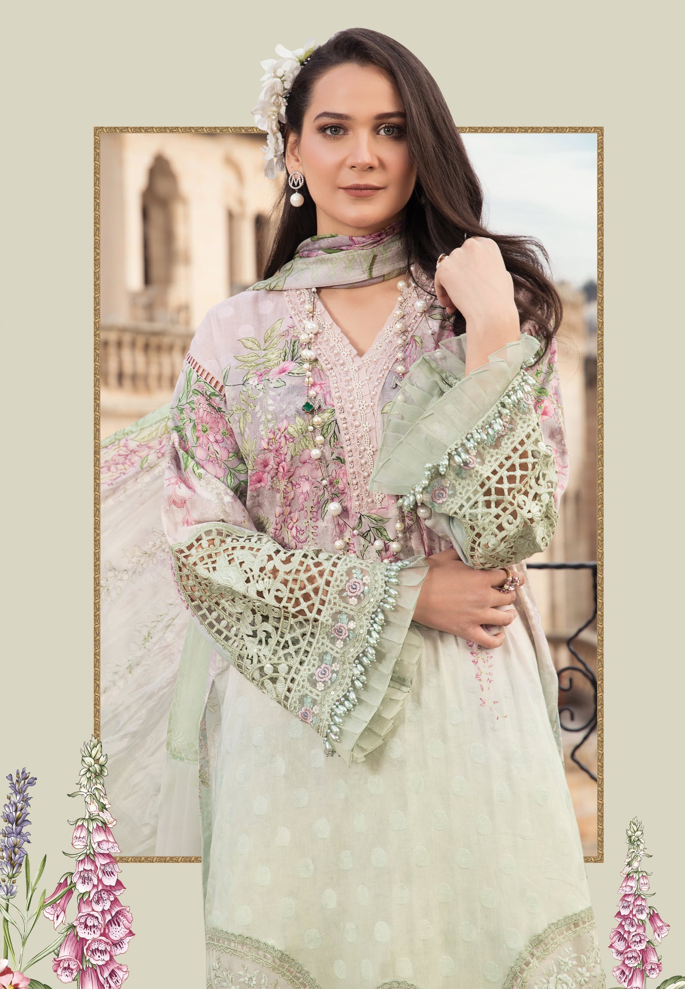 Unstitched Lawn D-2106-B - Heer Rang