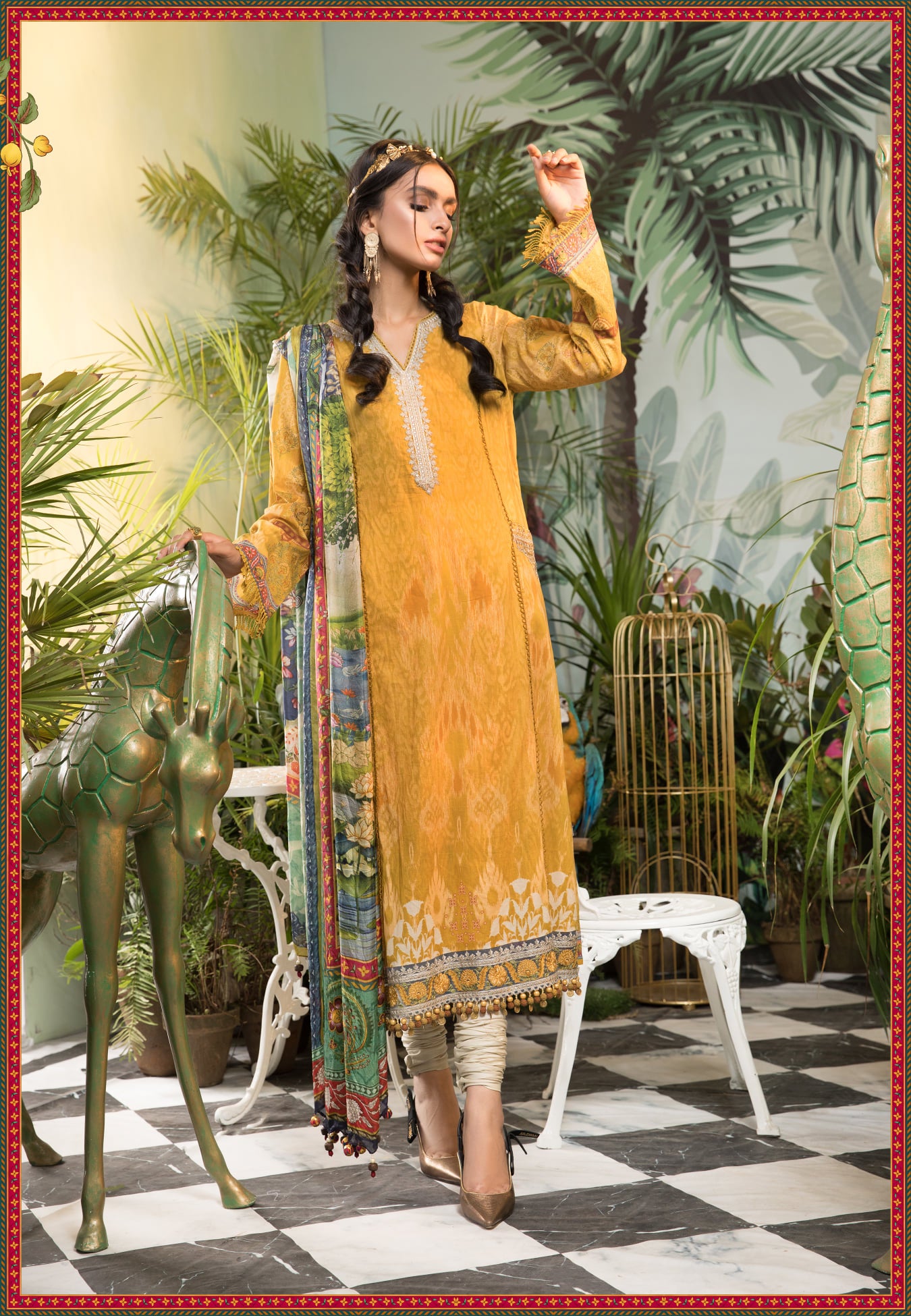 Mprints Unstitched Design 4A - Heer Rang