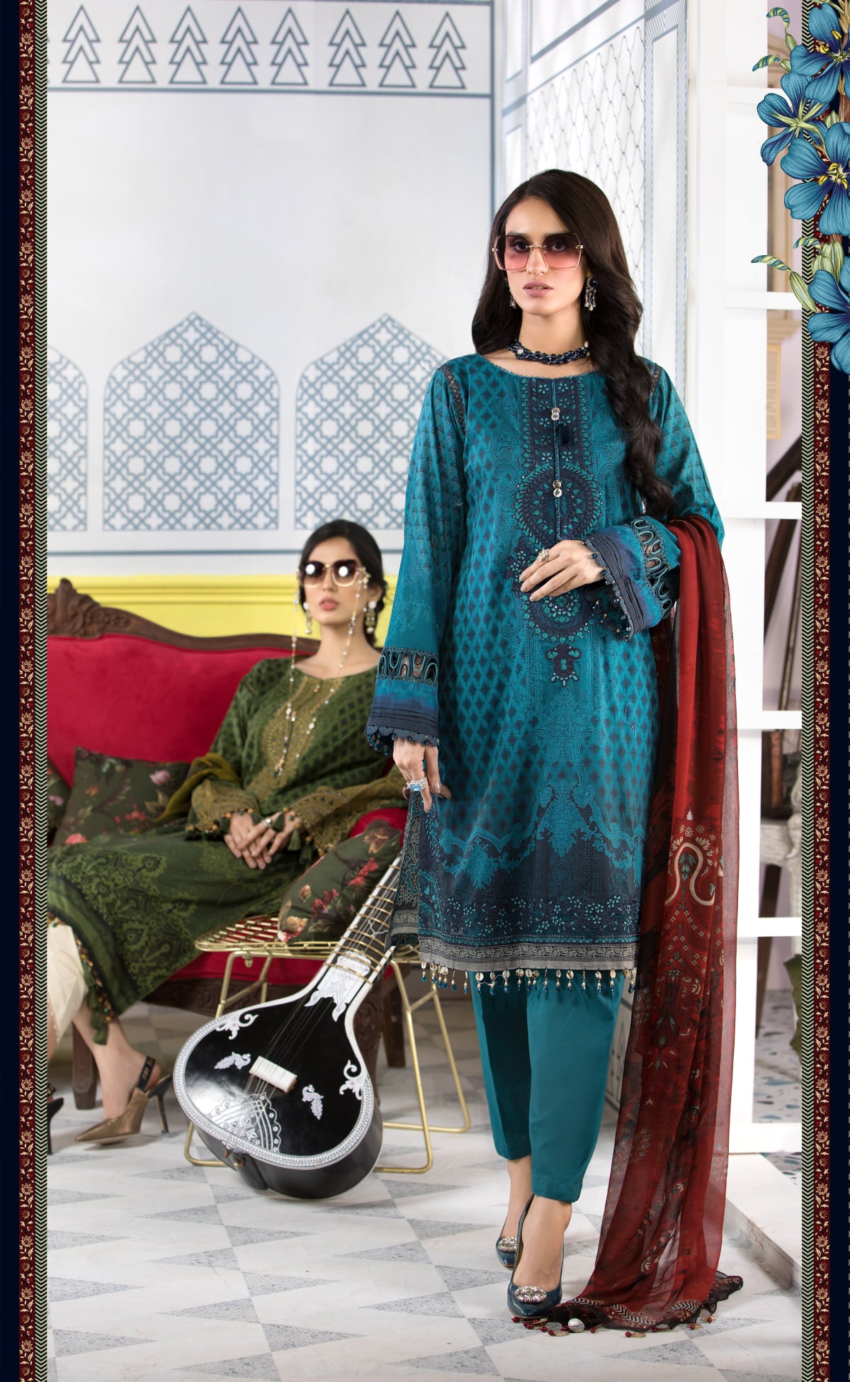 Mprints Unstitched Design 1A - Heer Rang