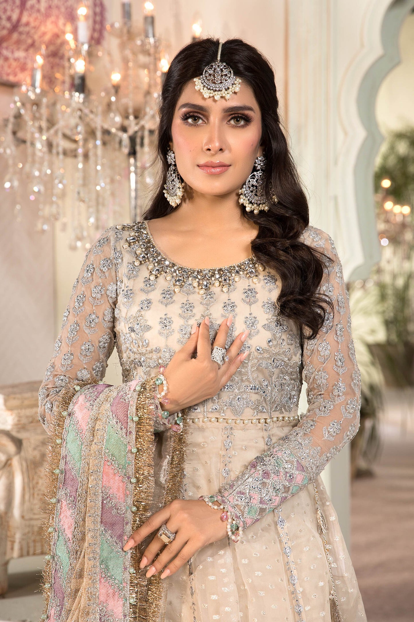 Unstitched MBROIDERED - Pearl White (BD-2208) - Heer Rang