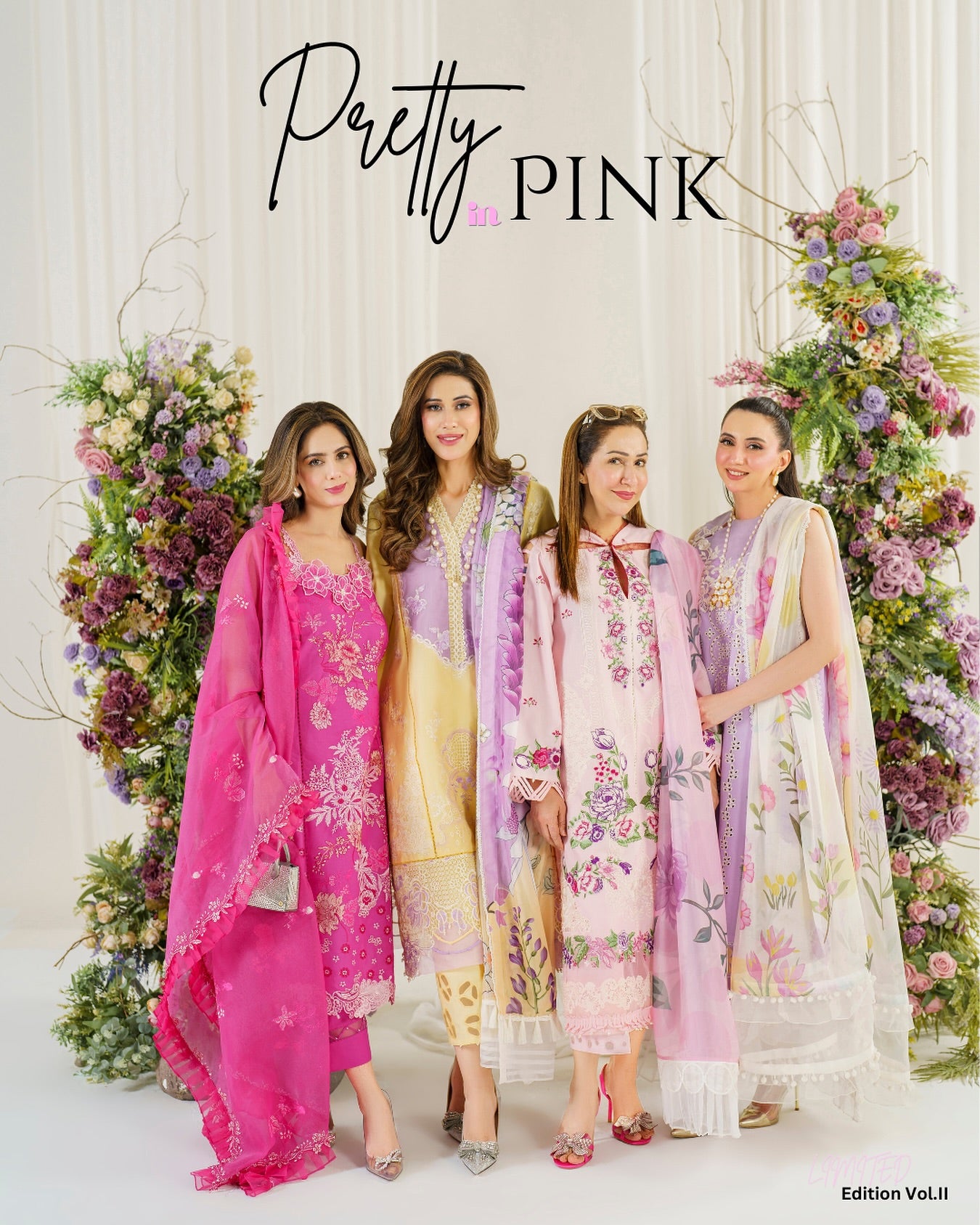 PRETTY IN PINK- UNSTITCHED EMB LAWN BY ASIFA & NABEEL