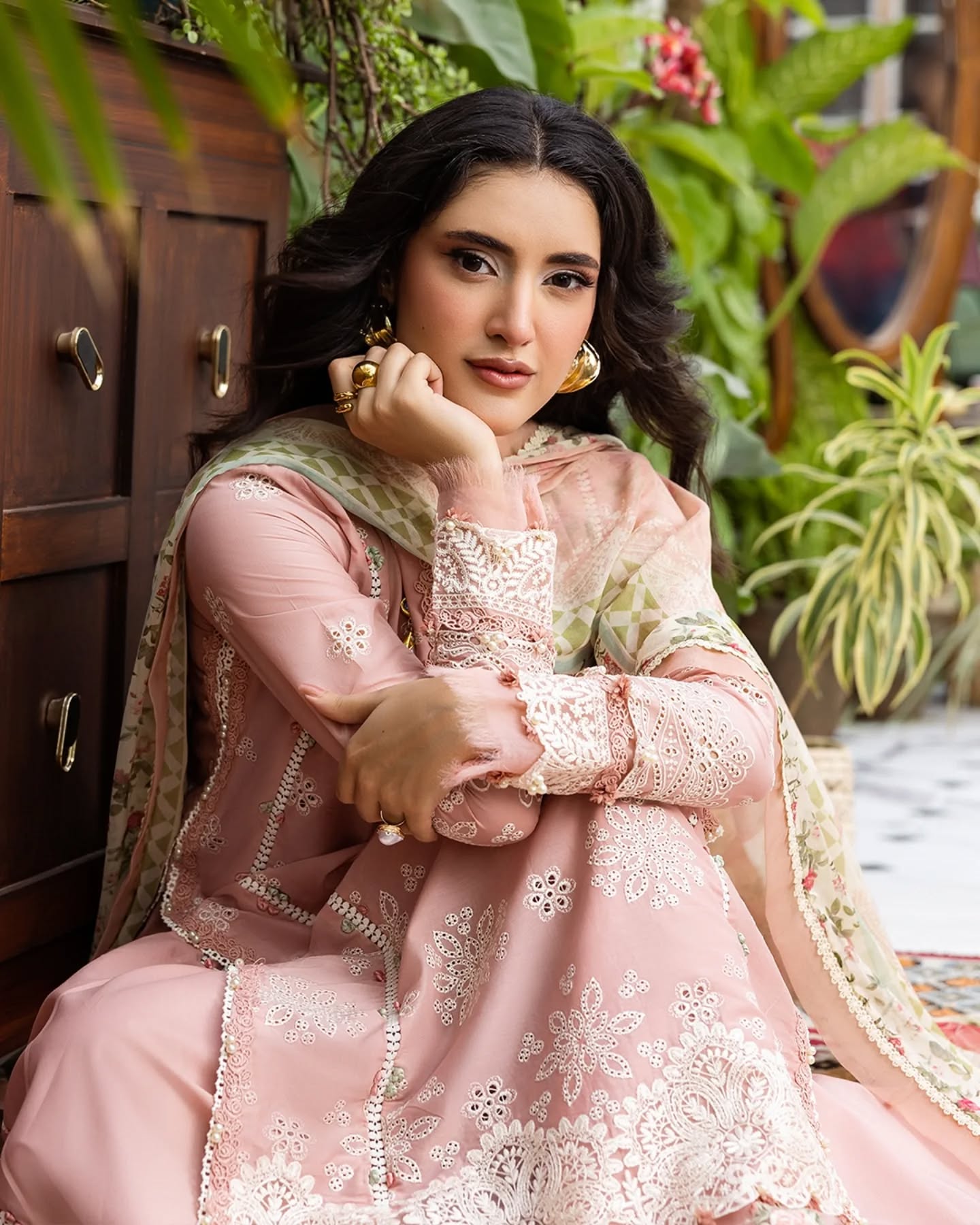 E.CRAFT- CHIKANKARI WITH CHIFFON DOPATTAS BY ELAF