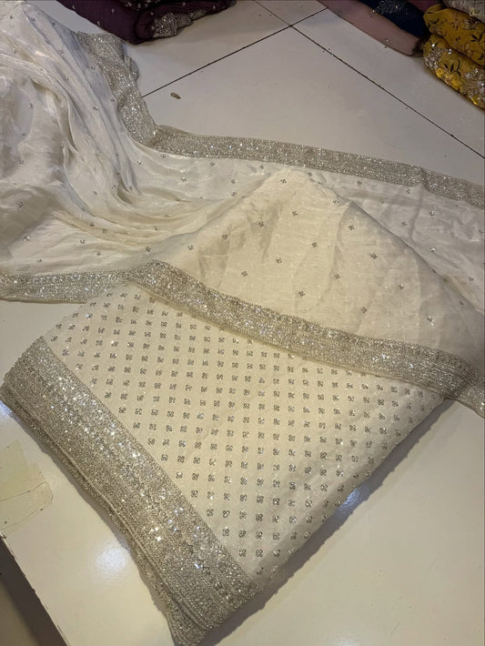 Ivory White  -Sheesha Silk