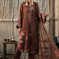 3 Piece Unstitched Embroidered Dobby Linen Suit