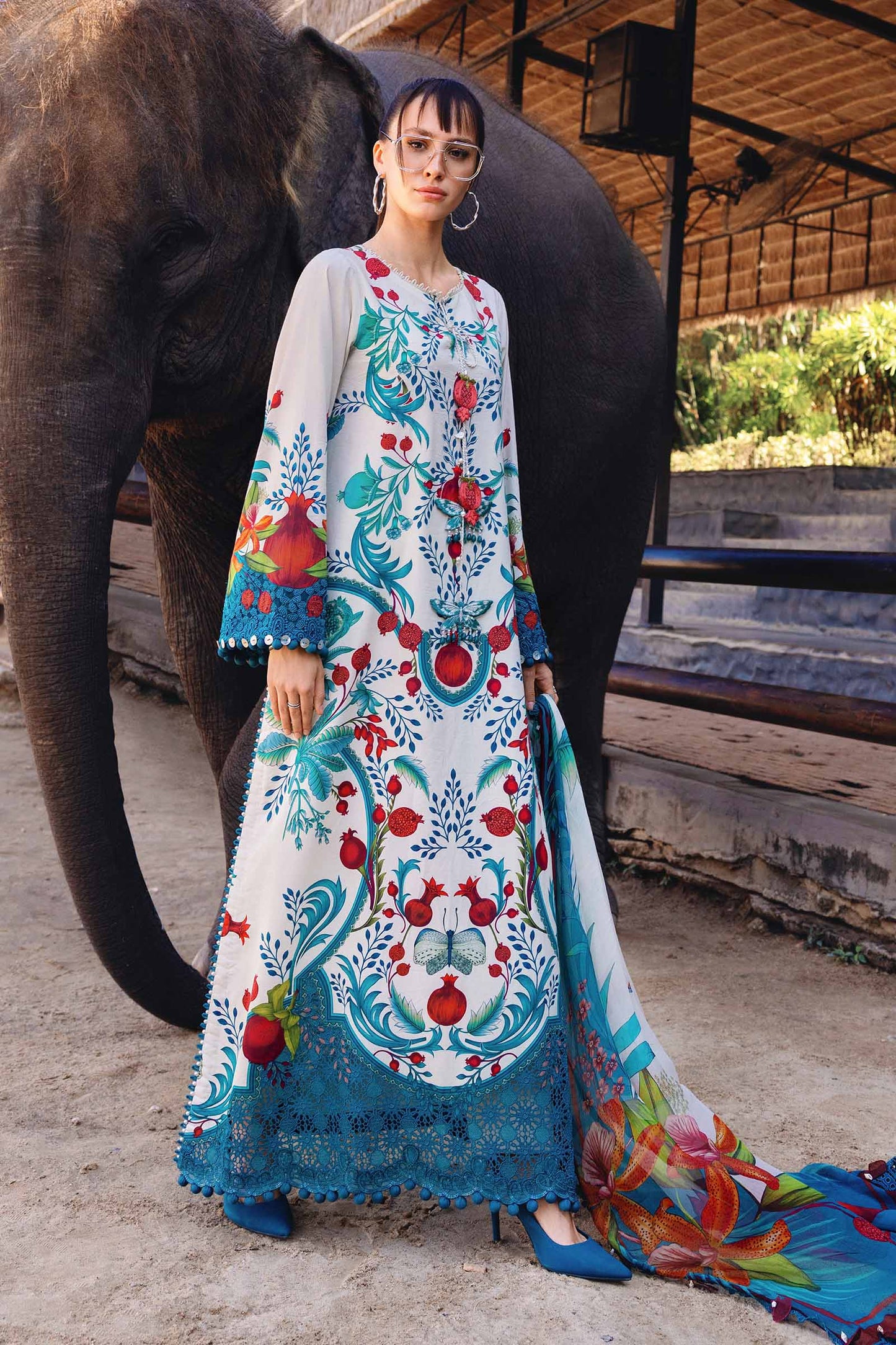 3 Piece Unstitched Embroidered Lawn Suit