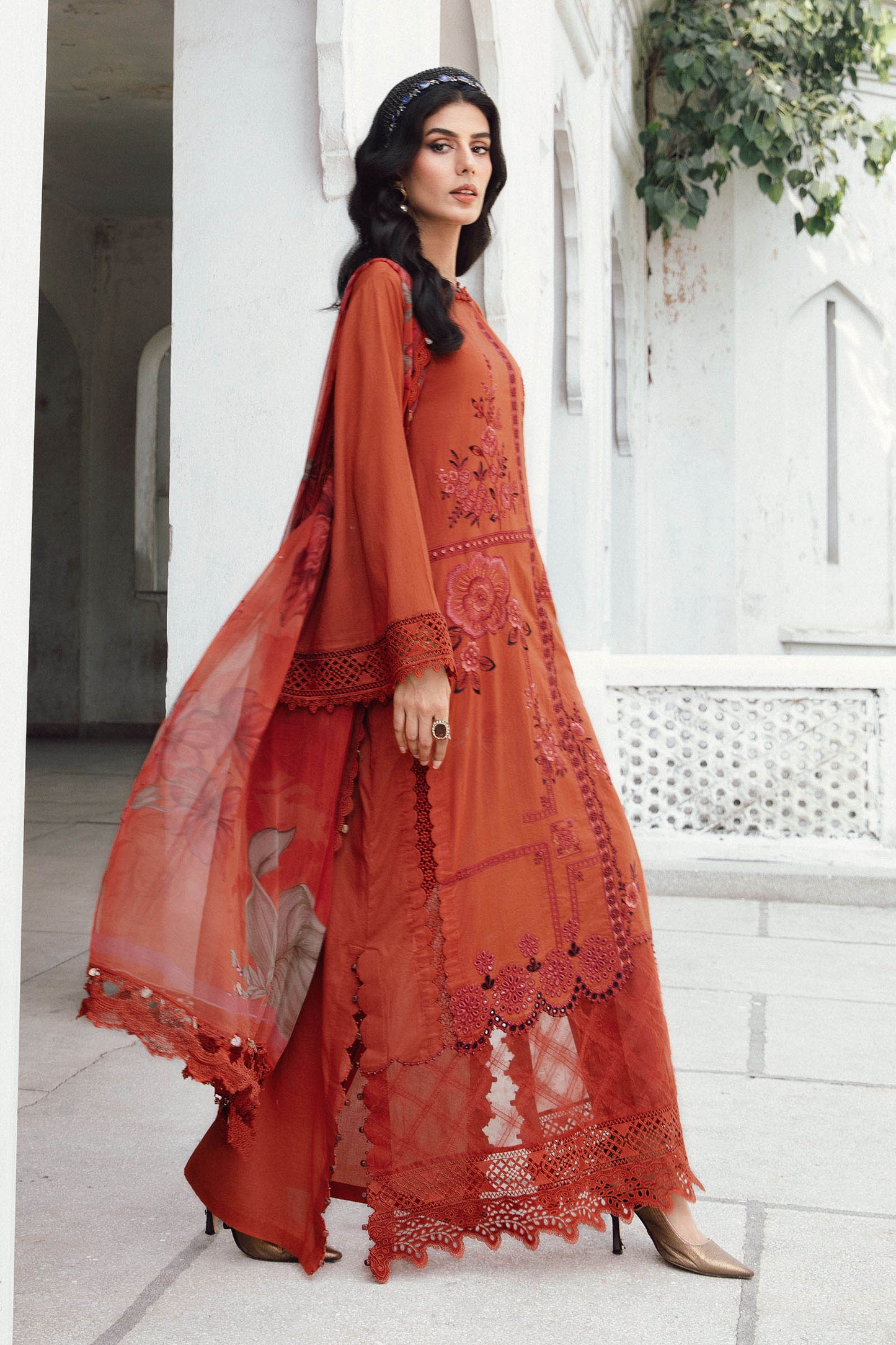 3 Piece Unstitched Embroidered Cambric Suit | MPT-2701-B