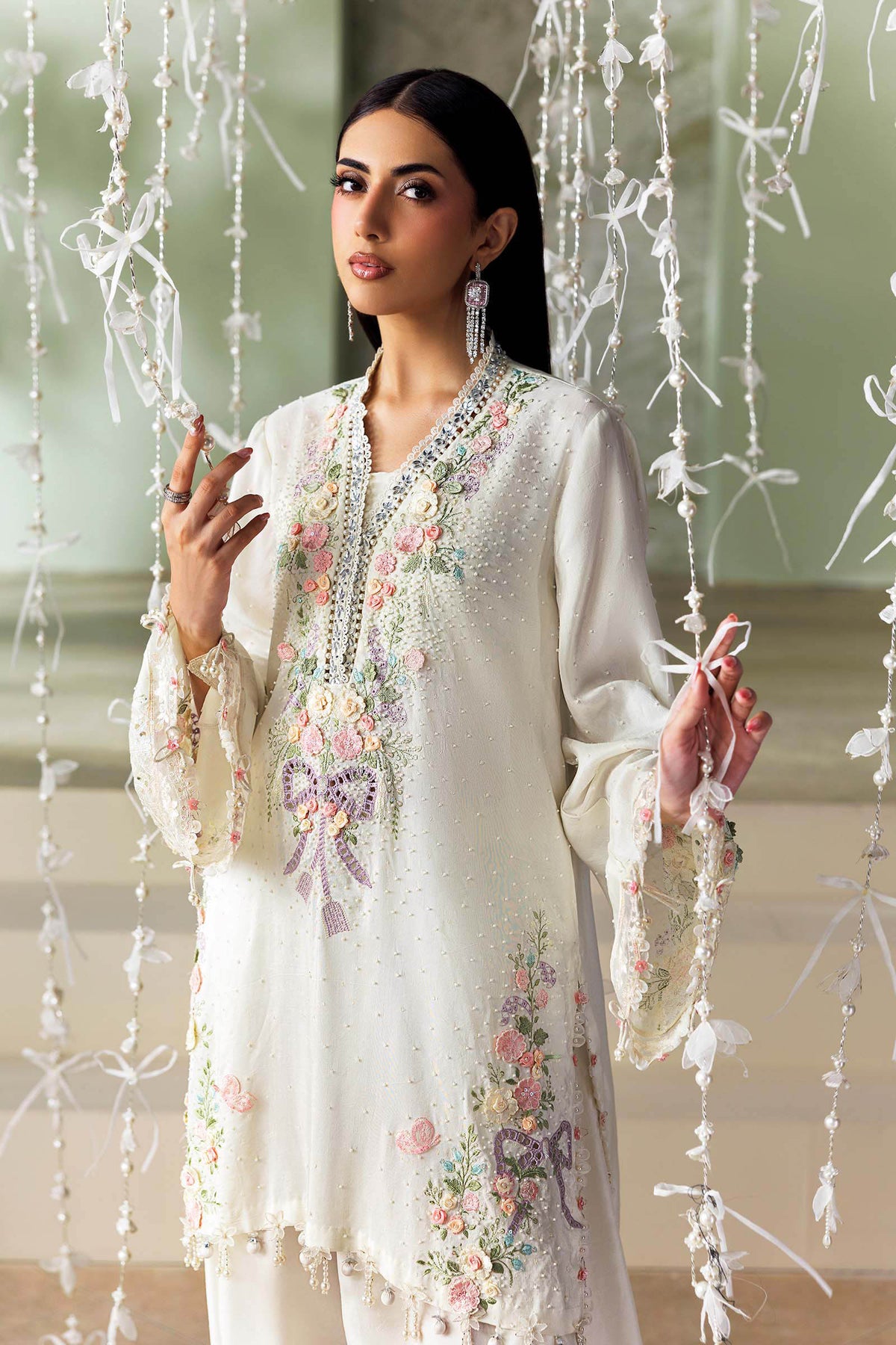 3 Piece Unstitched Embroidered Tusser Silk Suit