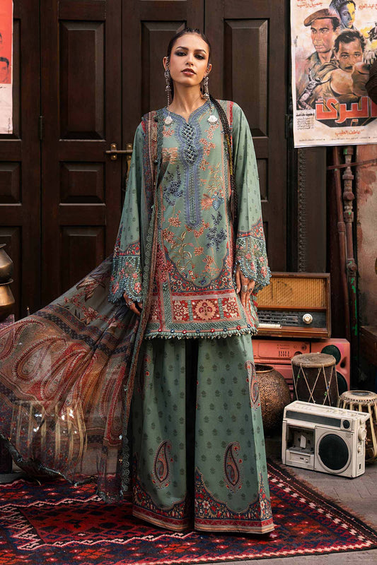 3 Piece Unstitched Embroidered Cambric Suit