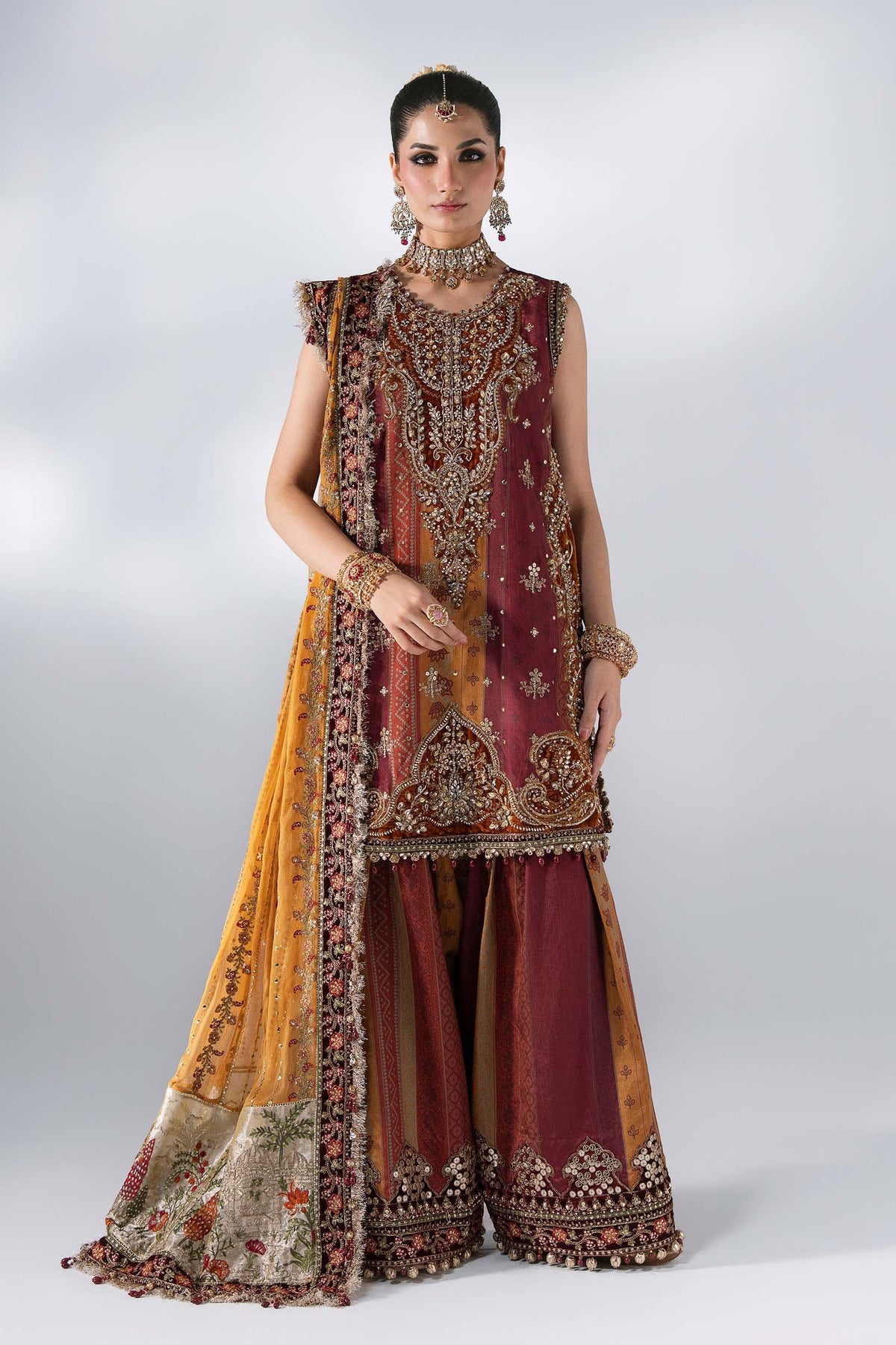 3 Piece Unstitched Embroidered Raw Silk Suit