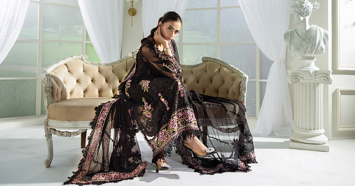 3 Piece Unstitched Embroidered Chiffon Suit | MPC-25-104