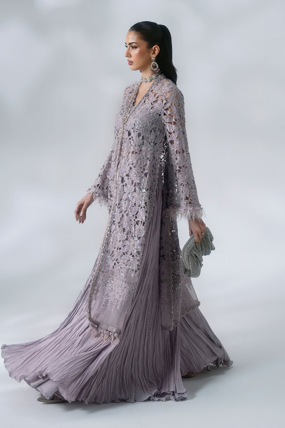 3 Piece Unstitched Embroidered Organza Suit