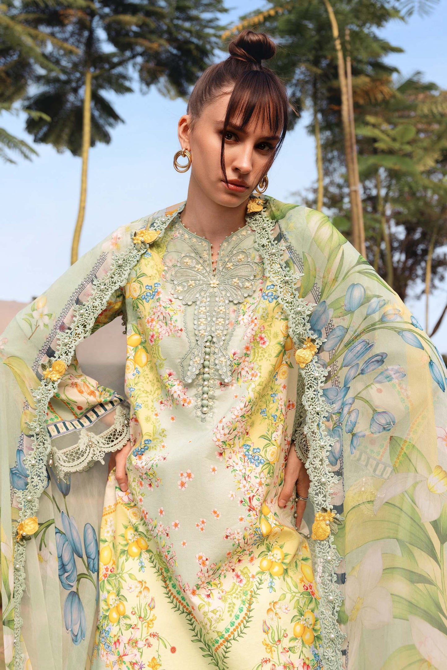 3 Piece Unstitched Embroidered Lawn Suit