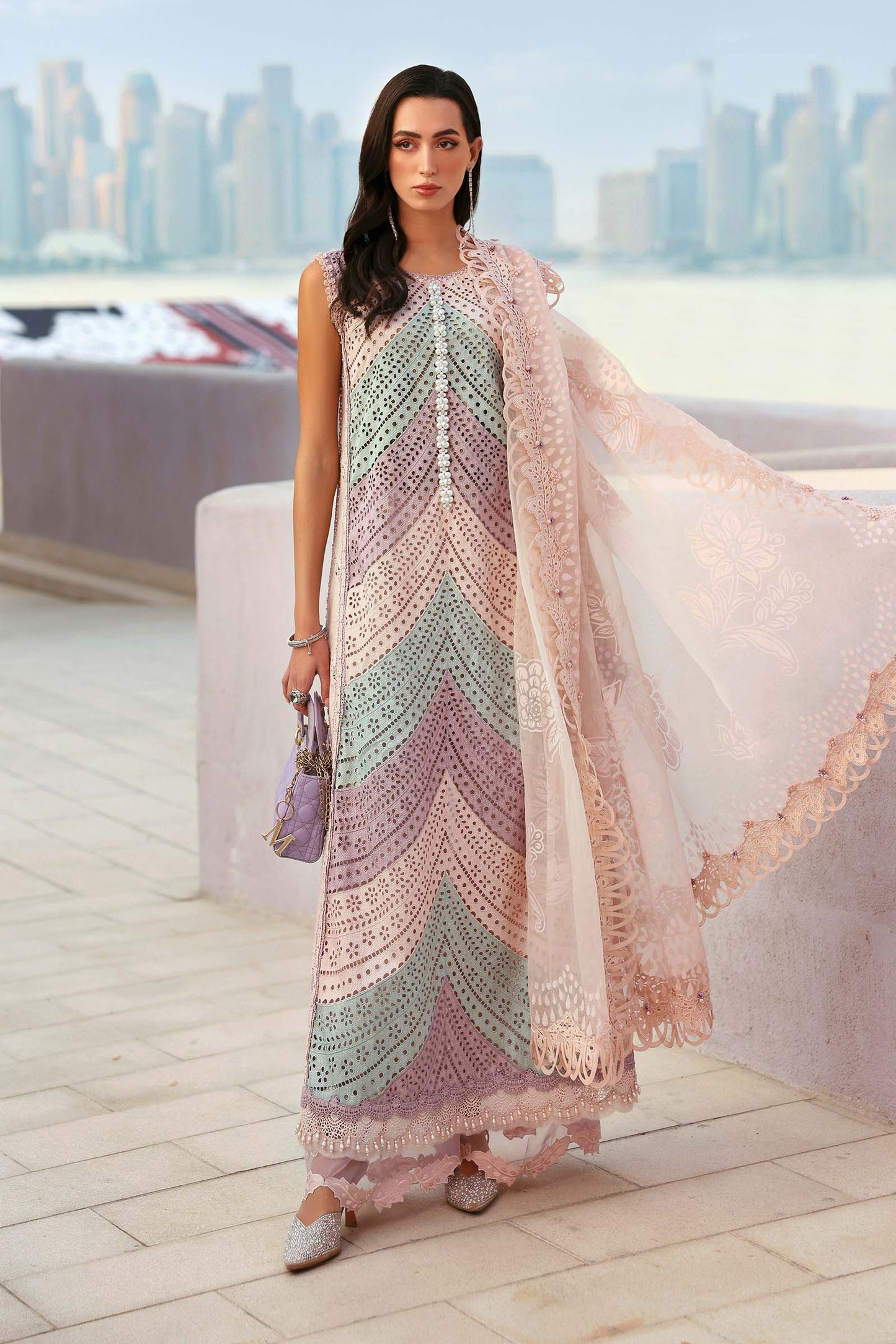 3 Piece Unstitched Embroidered Lawn Suit