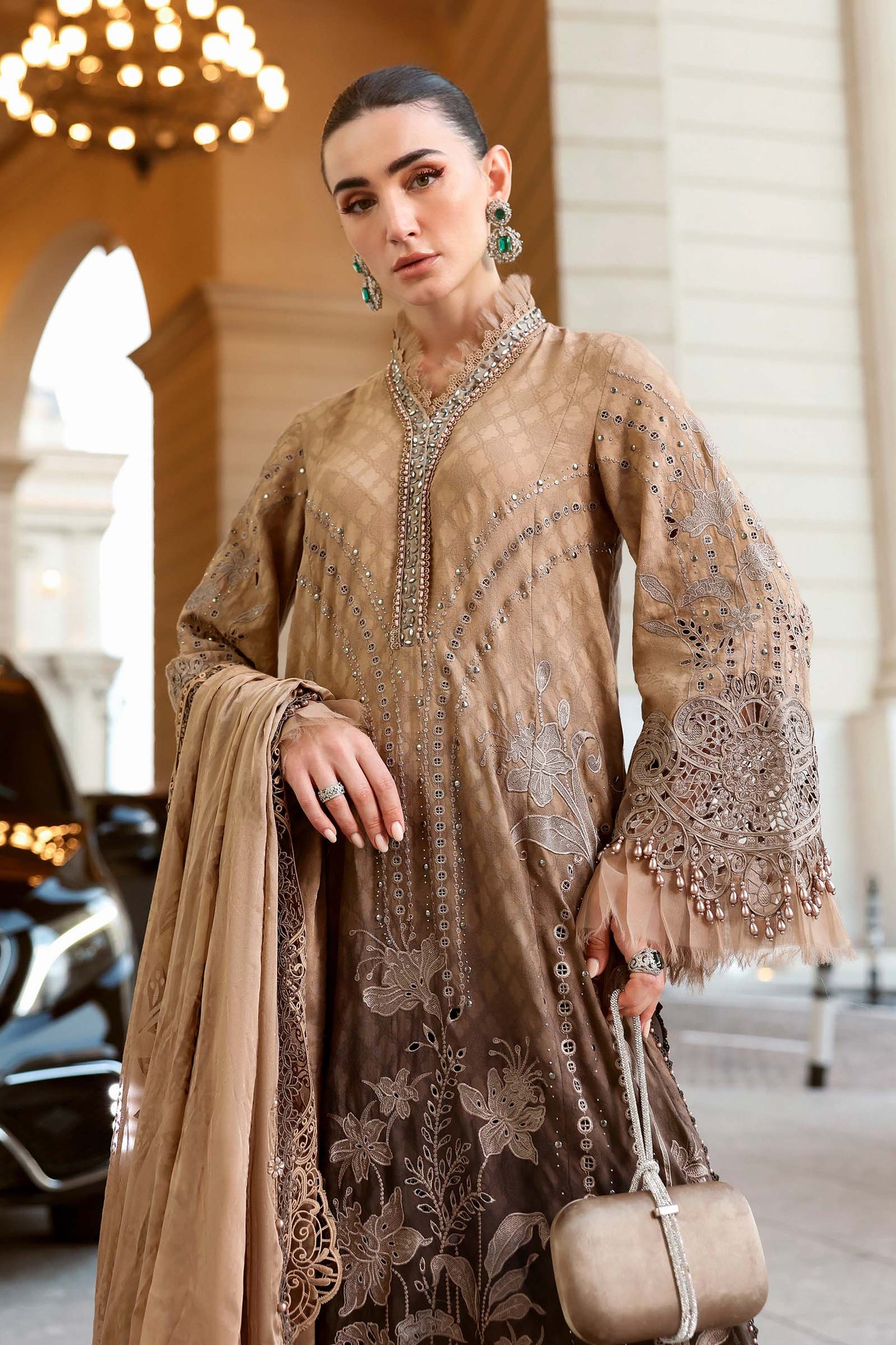 3 Piece Unstitched Embroidered Jacquard Lawn Suit