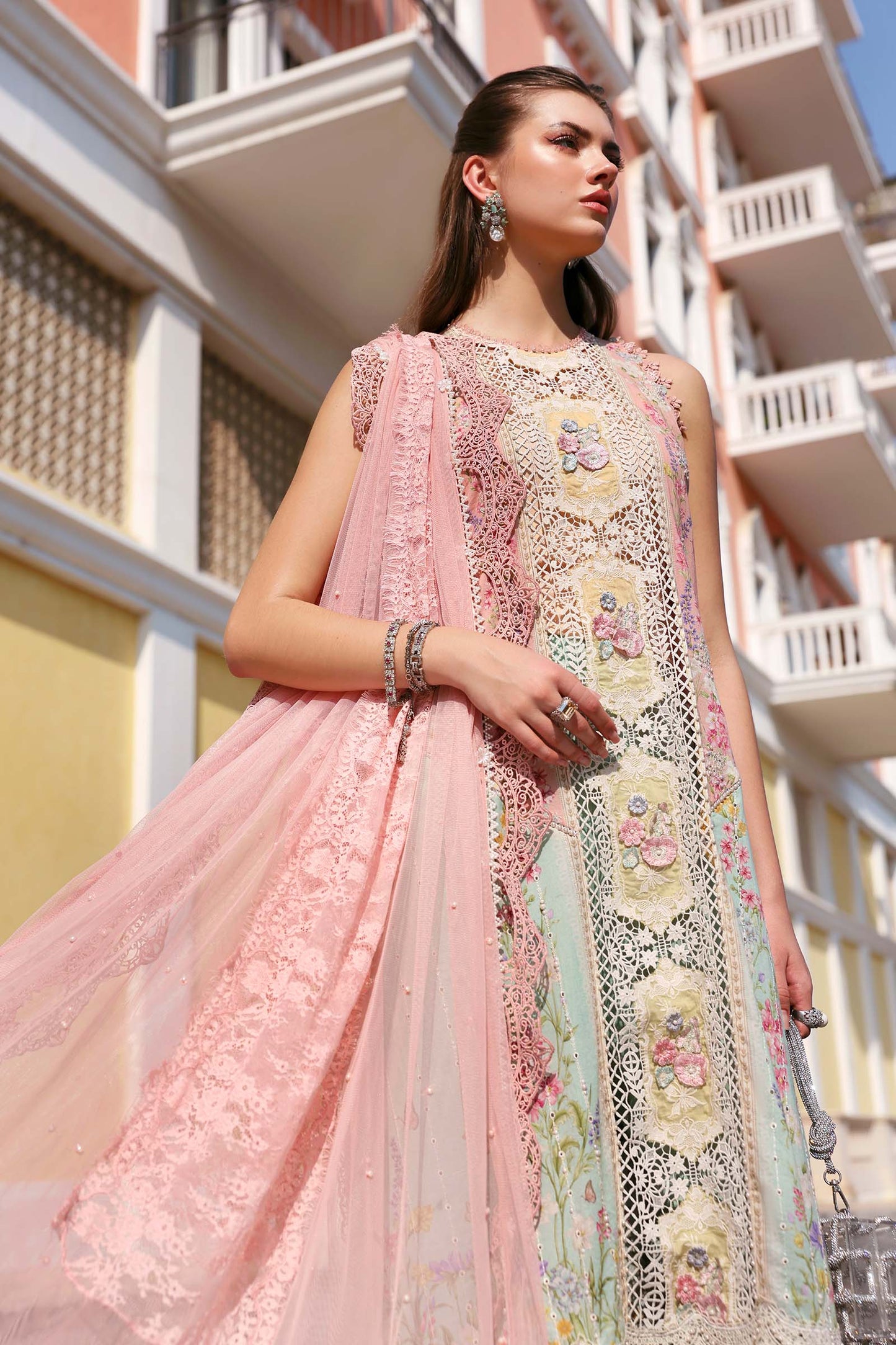 3 Piece Unstitched Embroidered Lawn Suit