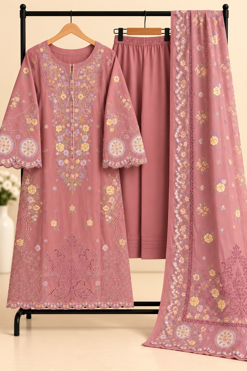 Amethyst - 3pcs Ready-to-Wear Cambric Suit