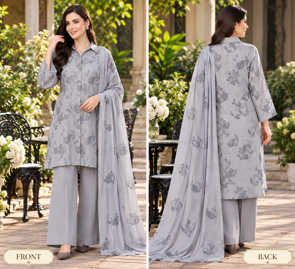Light Grey Leaf Karandi
