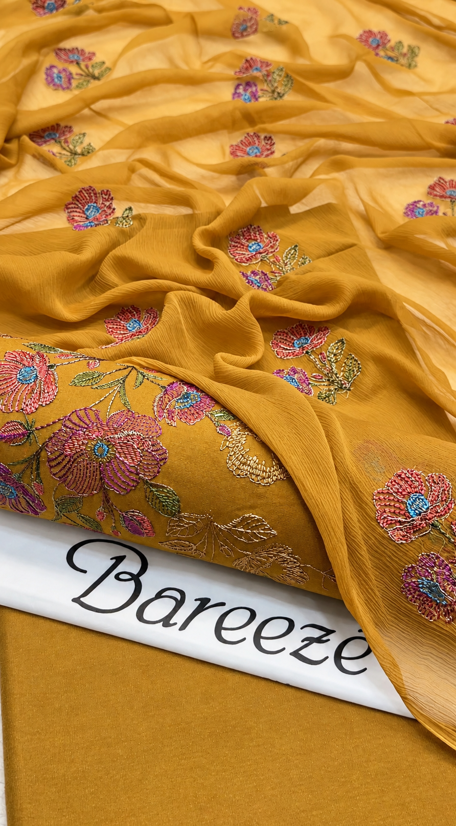 3PC Winter Karandi | Pure Chiffon Dupatta