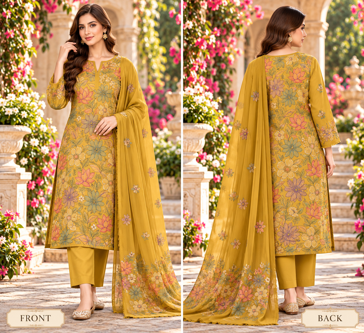 Multi Floral Lemon Karandi
