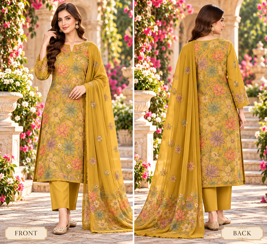 Multi Floral Lemon Karandi