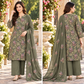 Dark Olive Floral Karandi - Unstitched