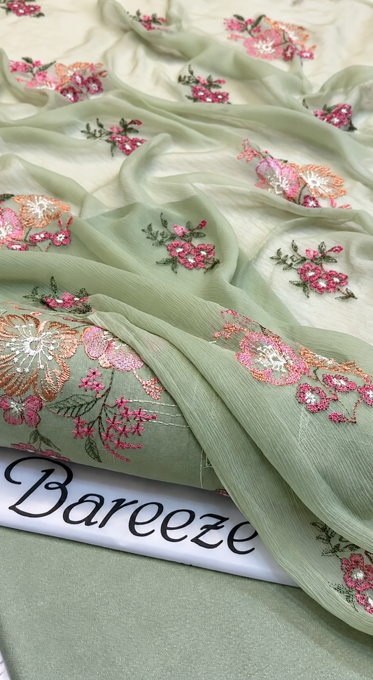 3PC Winter Karandi | Pure Chiffon Dupatta