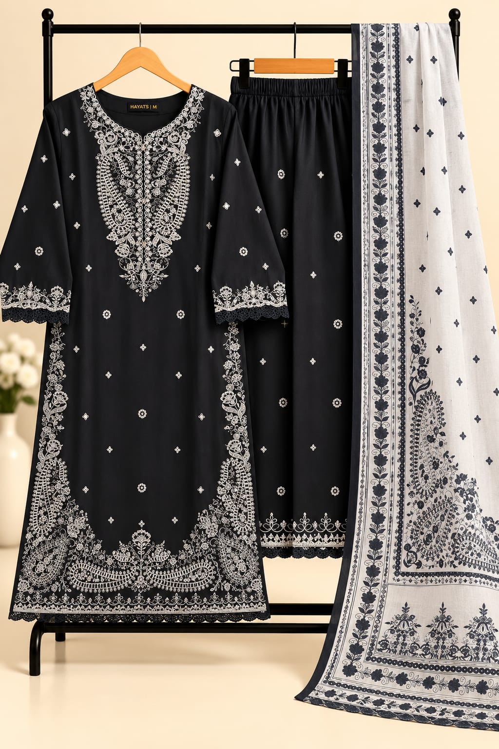 Ocean Blue - 3pcs Ready-to-Wear Cambric Suit