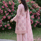 Baby Pink Rose Embroidered Karandi