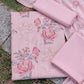 Baby Pink Rose Embroidered Karandi
