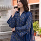 Flowery Navy Blue Karandi