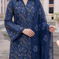 Flowery Navy Blue Karandi