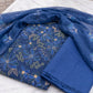 Flowery Navy Blue Karandi