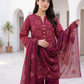 Mosaic Berry Karandi Embroidered 3Pc