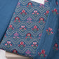 Teal Blue Floral Karandi