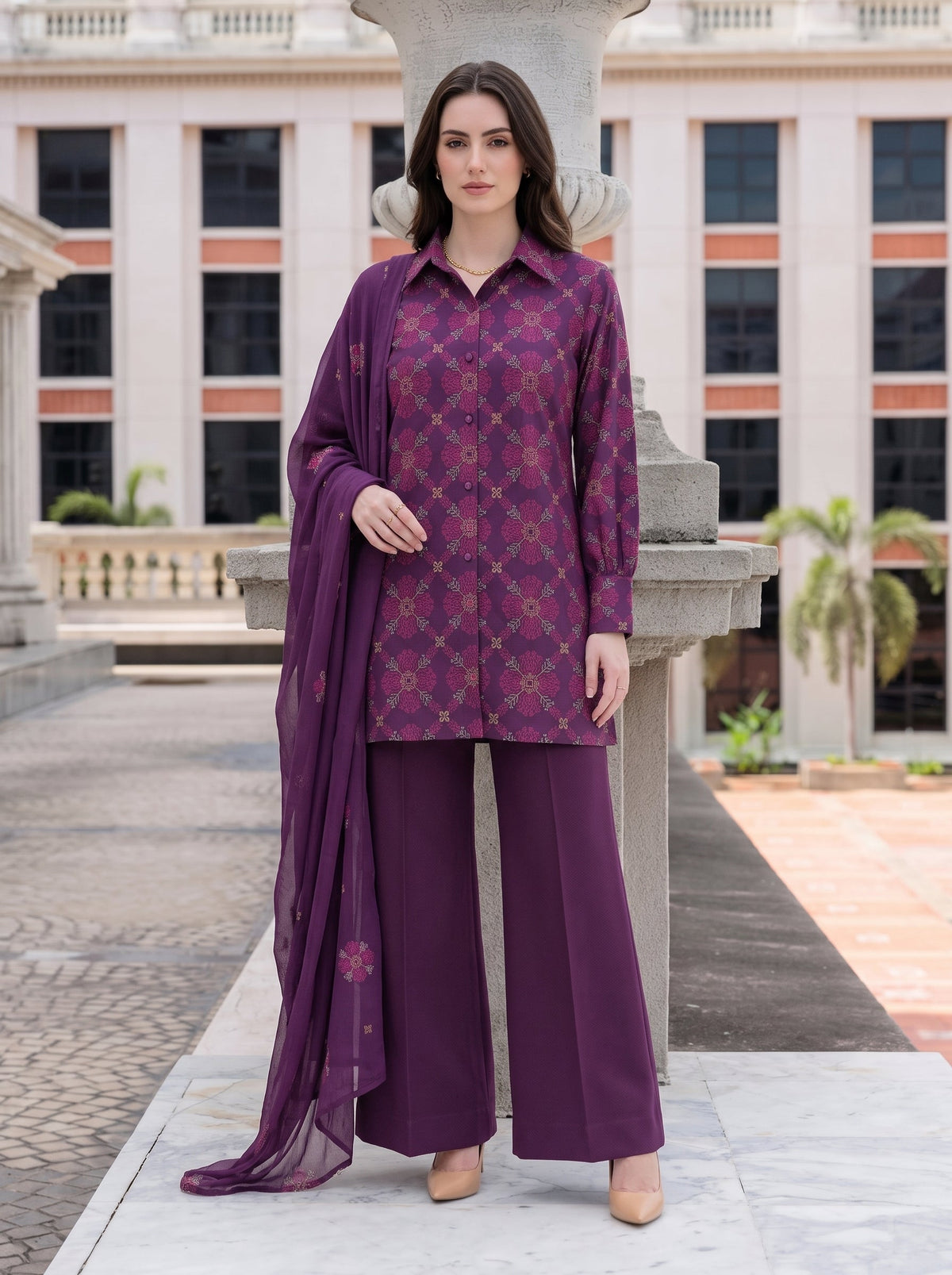 Purple Mosaic Karandi