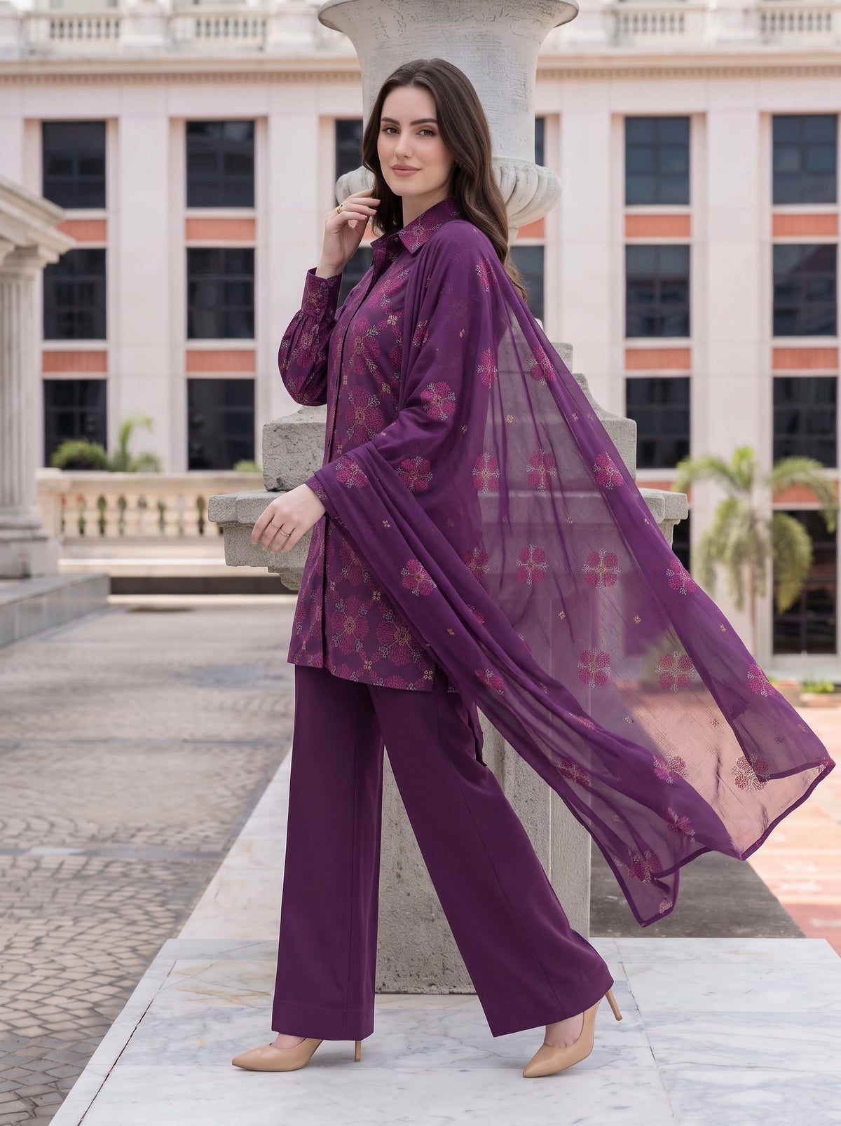 Purple Mosaic Karandi