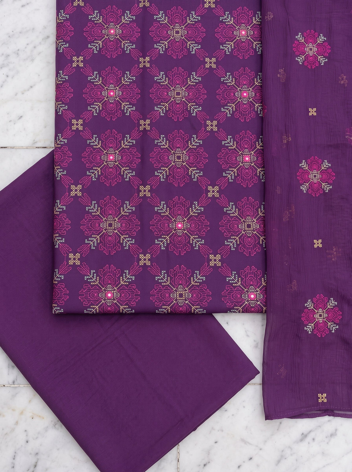 Purple Mosaic Karandi
