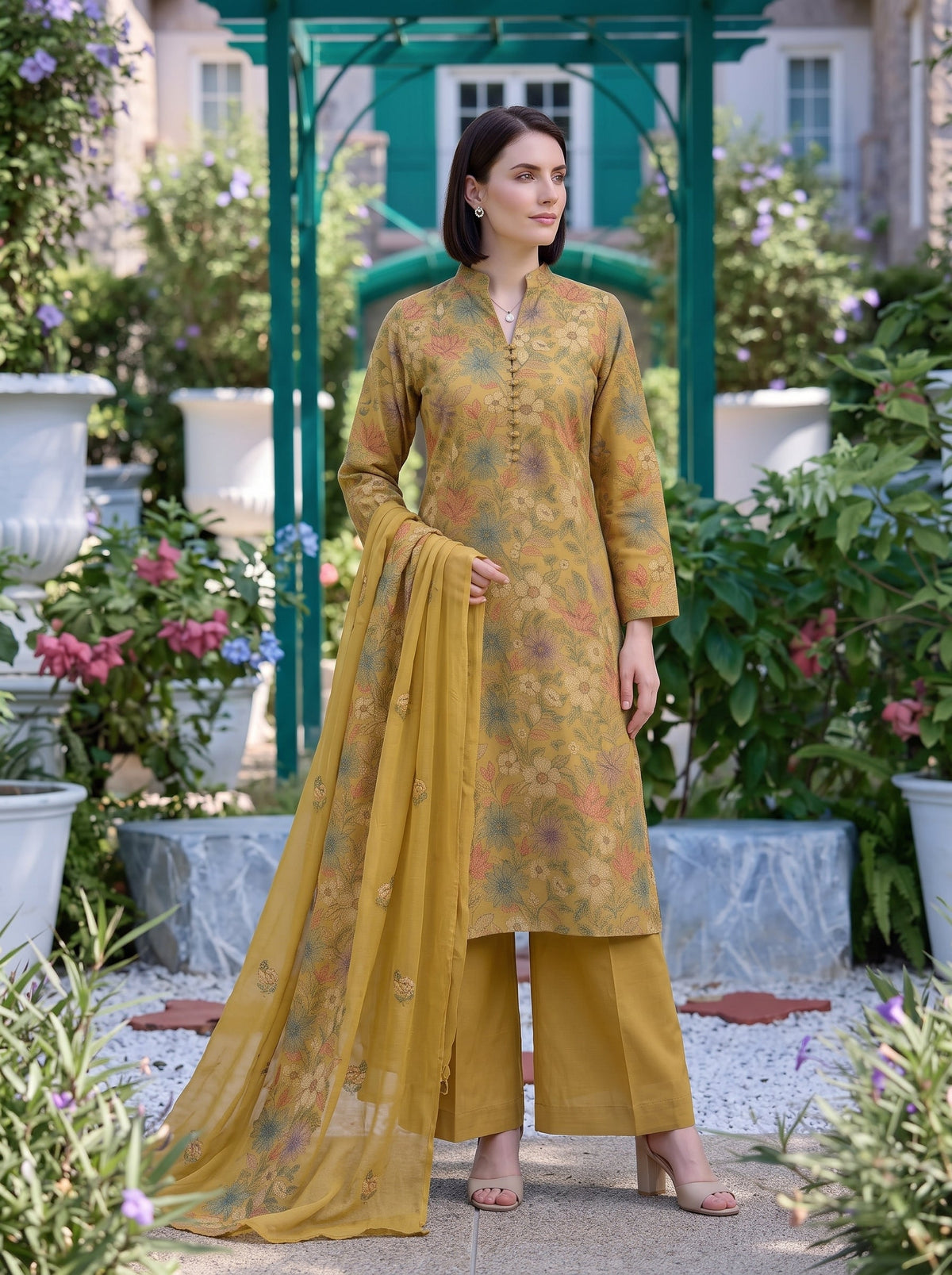 Multi Floral Lemon Karandi