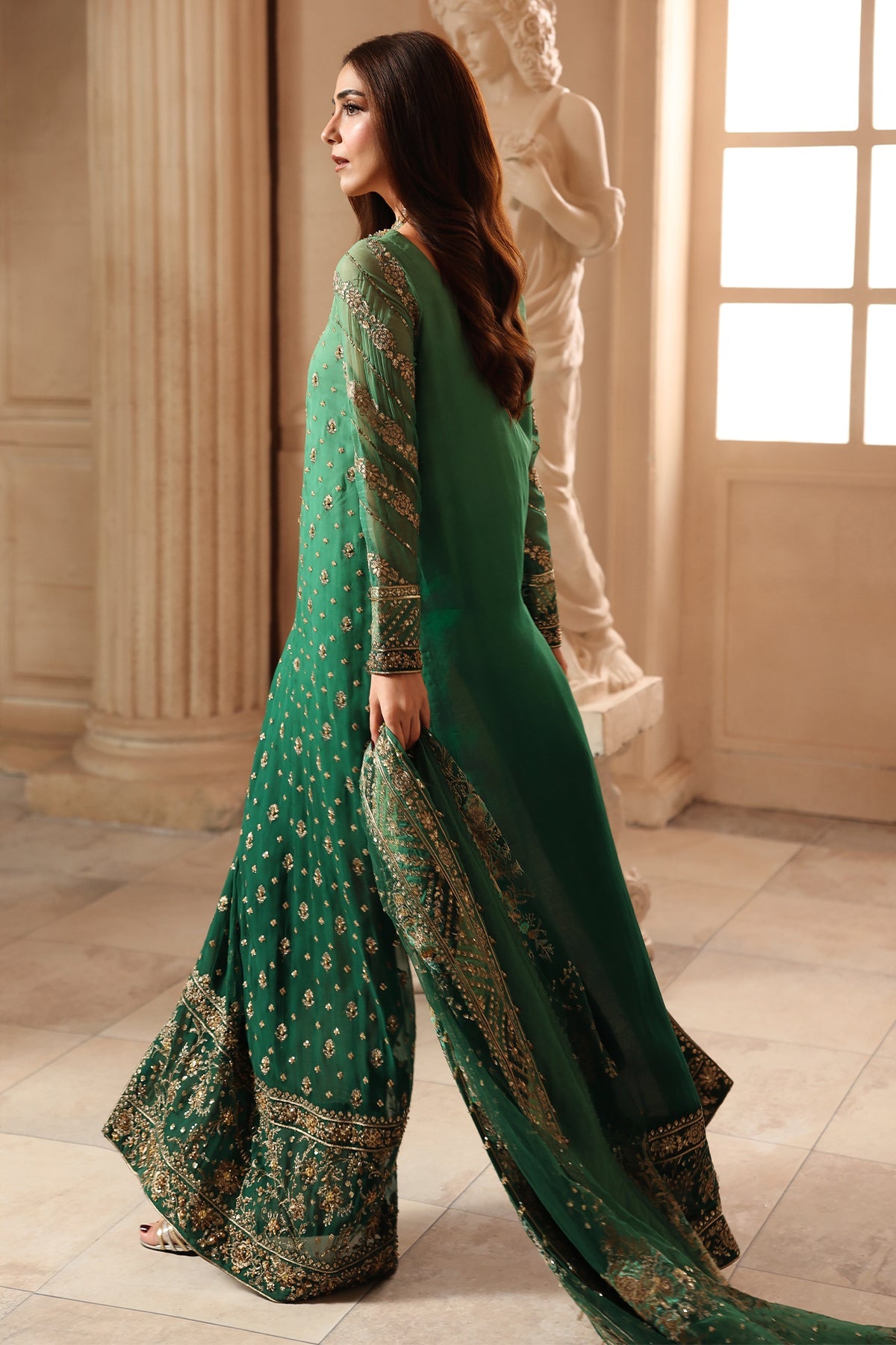 3-PC Unstitched Embroidered  Luxury Chiffon  DJW6-03