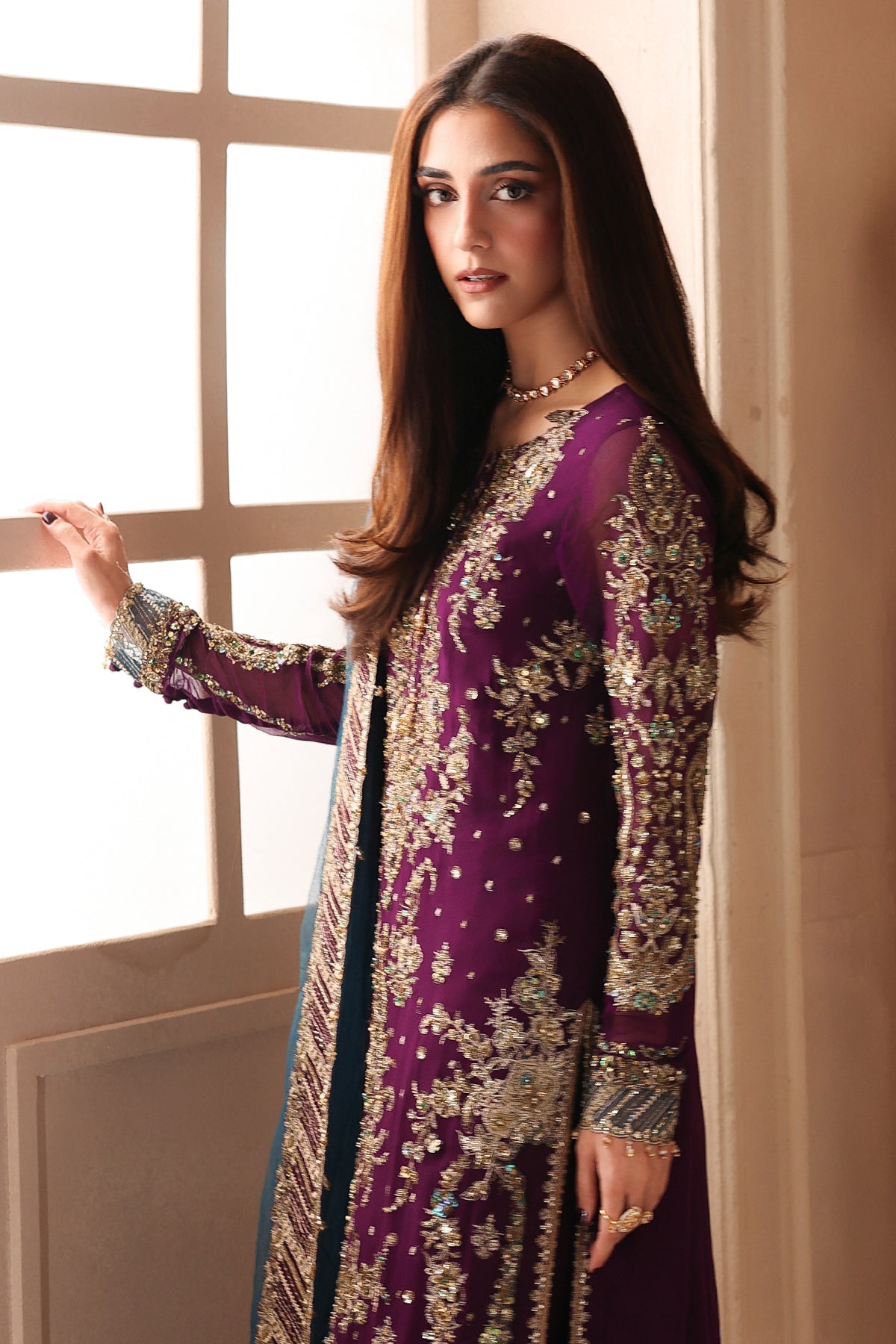 3-PC Unstitched Embroidered  Luxury Chiffon  DJW6-01