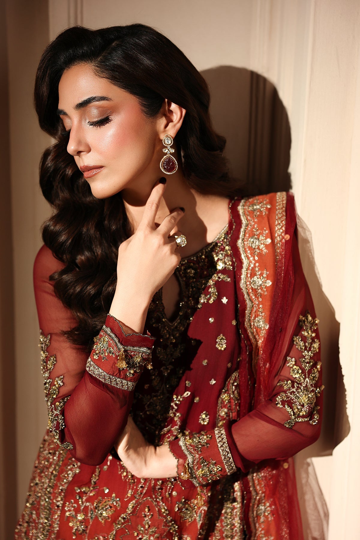 3-PC Unstitched Embroidered  Luxury Chiffon  DJW6-08