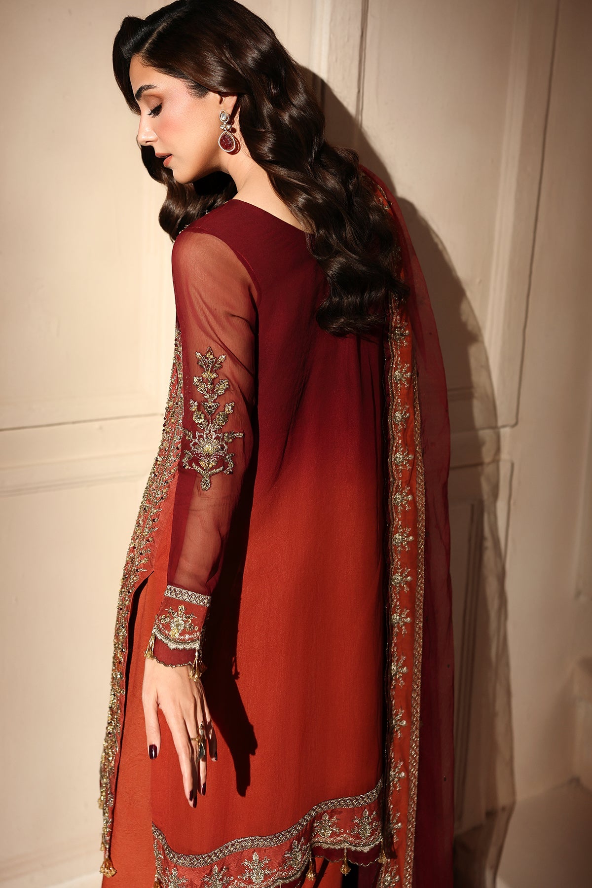 3-PC Unstitched Embroidered  Luxury Chiffon  DJW6-08